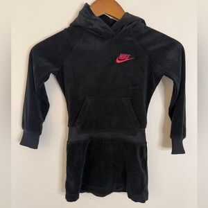 Nike black velour hoodie dress SZ 4-XS-3 to 4 years